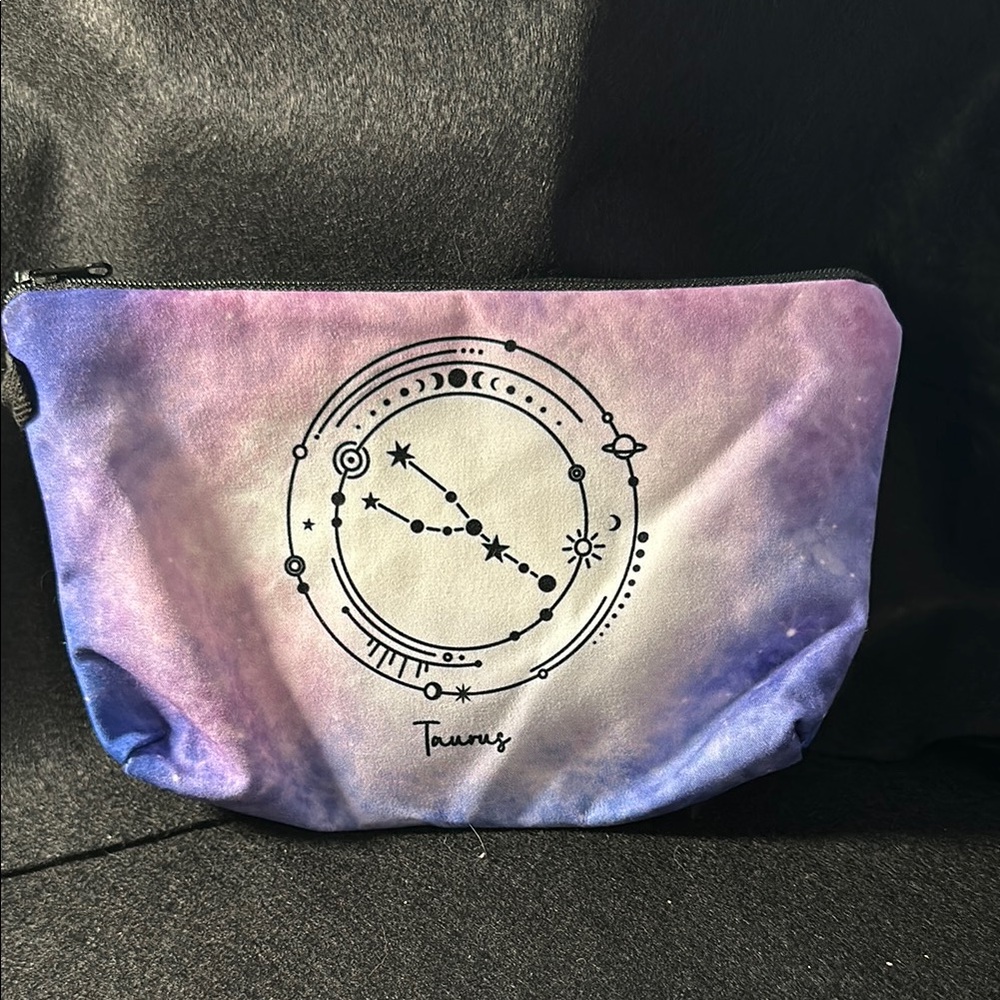 Taurus Zodiac Cosmetic Bag - Purple and Blue